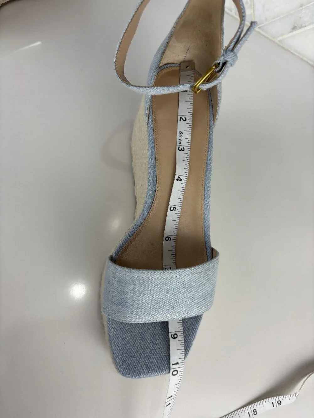Veronica Beard Light Blue Espadrille Wedge Sandals